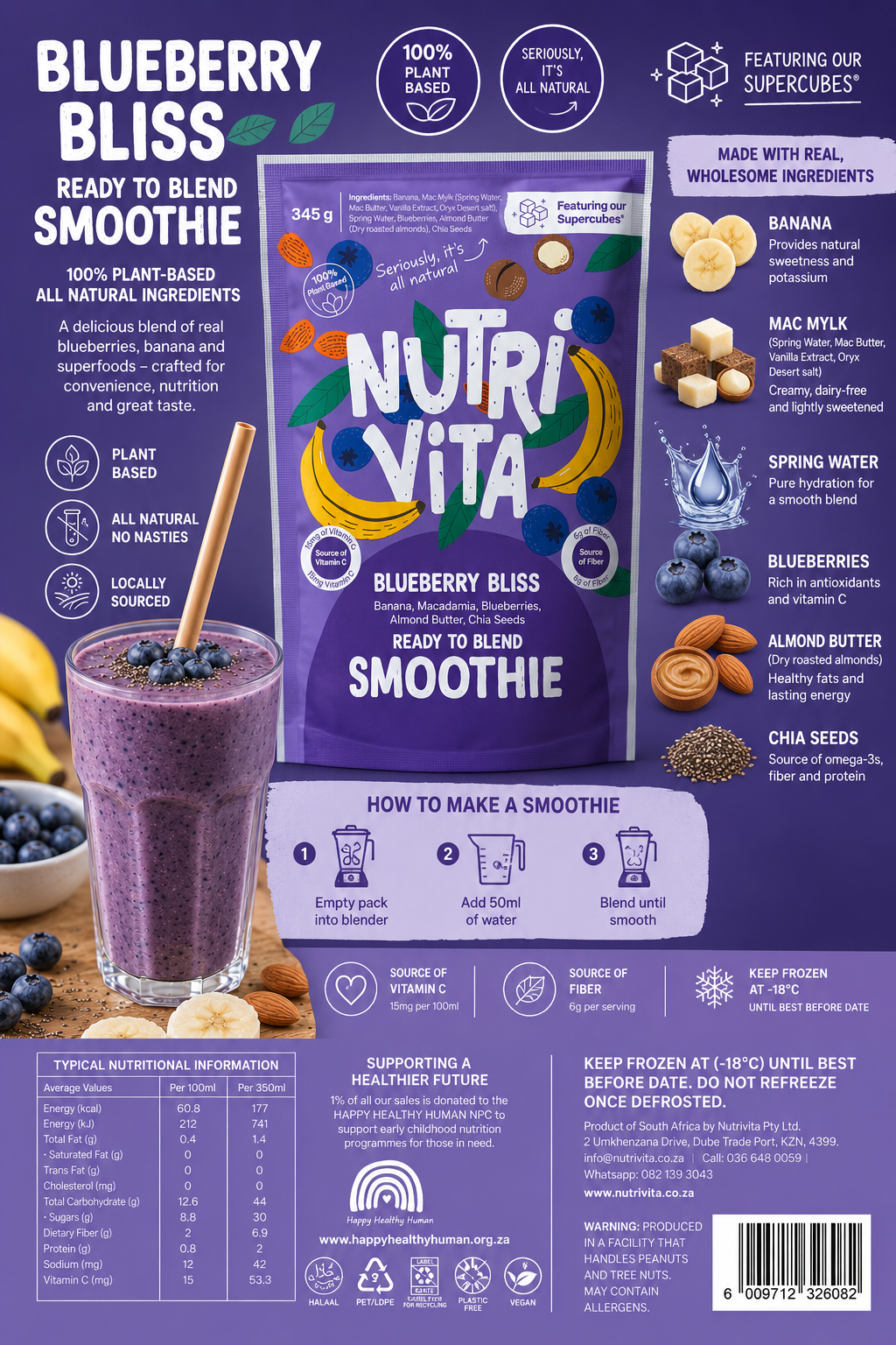 BlueBerry Bliss Superfood Smoothie - 6pc