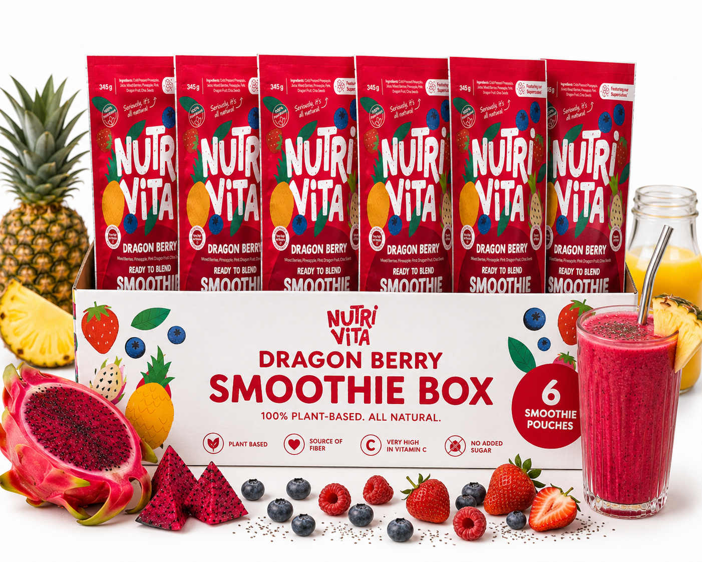 Dragon Berry Superfood Smoothie - 6pc