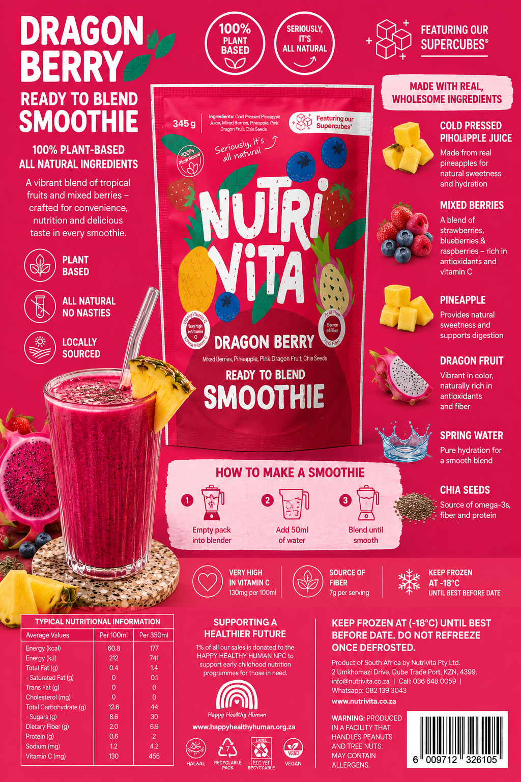 Dragon Berry Superfood Smoothie - 6pc
