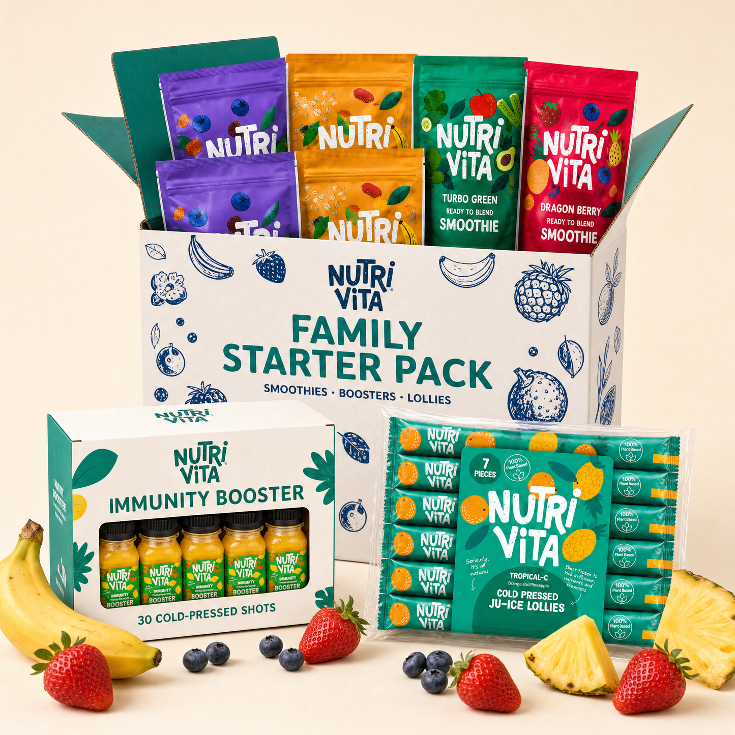 Family Starter Pack — Boosters, Smoothies + FREE Lolly Pack