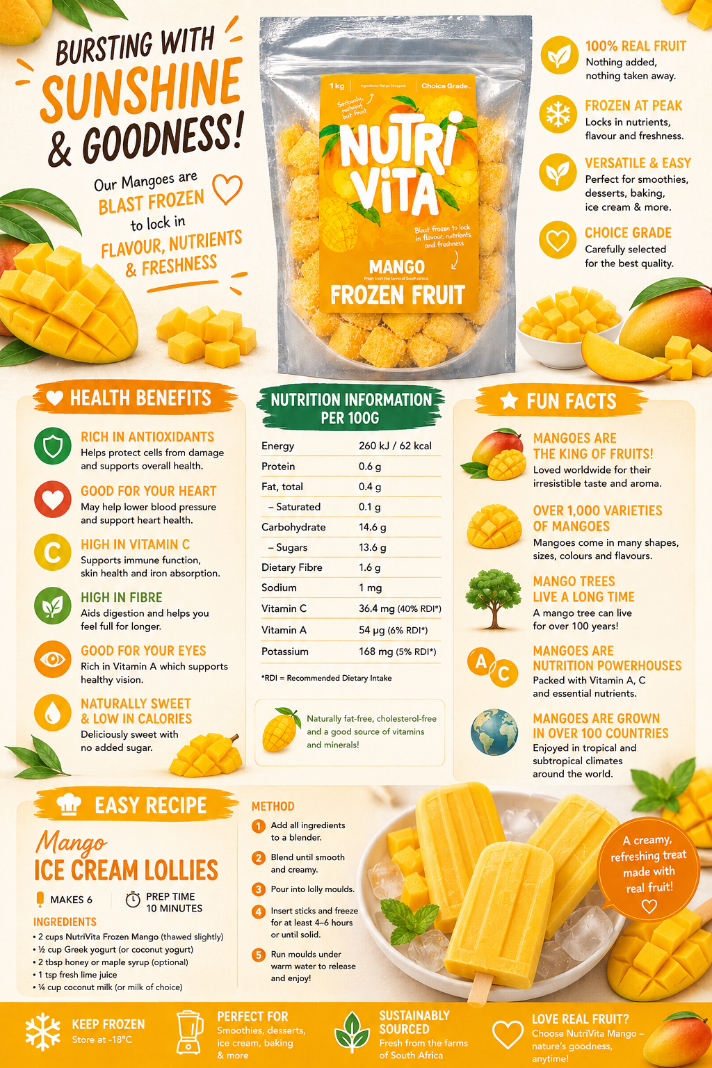 Frozen Mango — 3 x 1kg