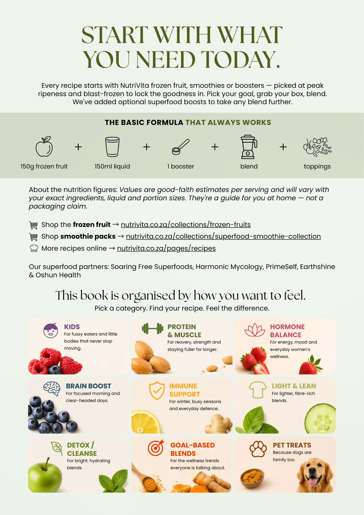 NutriVita Superfood Smoothie Recipe Book — 24 healthy frozen-fruit smoothie recipes