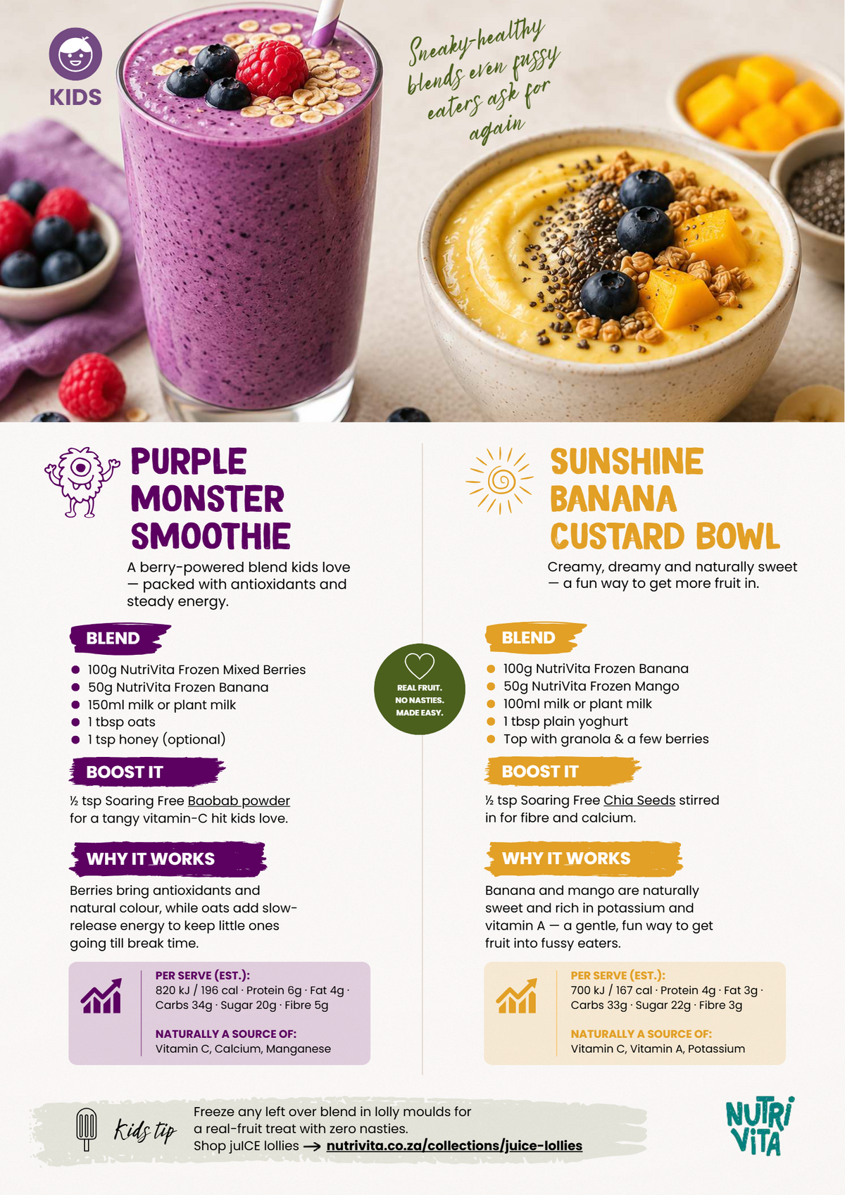 NutriVita Superfood Smoothie Recipe Book — 24 healthy frozen-fruit smoothie recipes